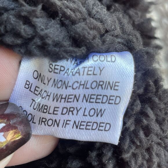 Weatherproof Jacket Mens Large Full Zip Brown Sherpa Lined Shawl Collar Pockets - Picture 5 of 9